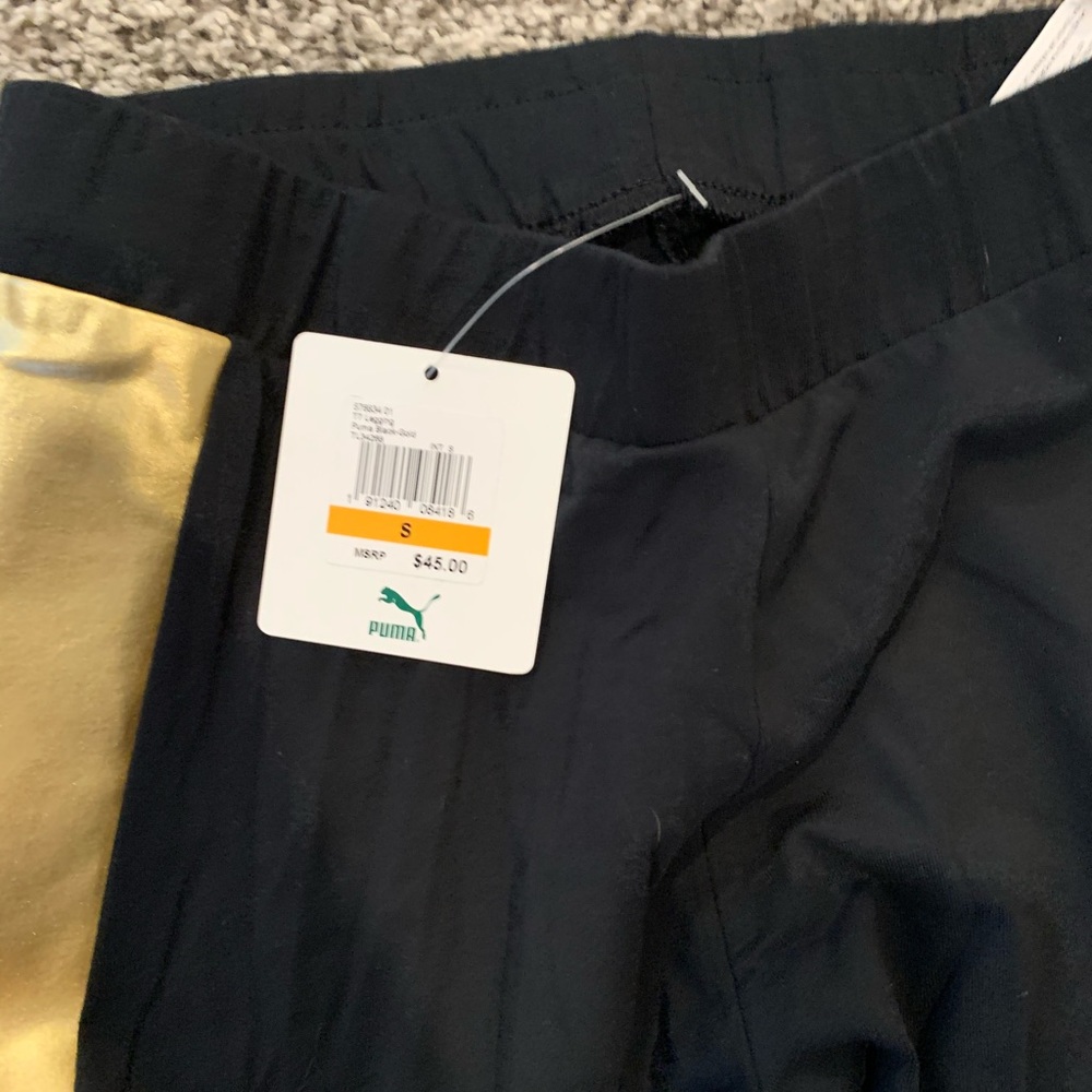 Puma leggings black and gold